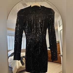 FashionNova Black Sequin Dress